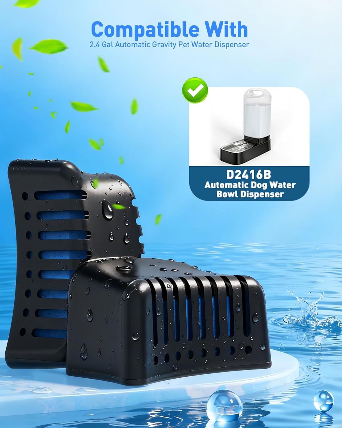 4 Pack Gravity Dog Water Dispenser Filters Replacement
